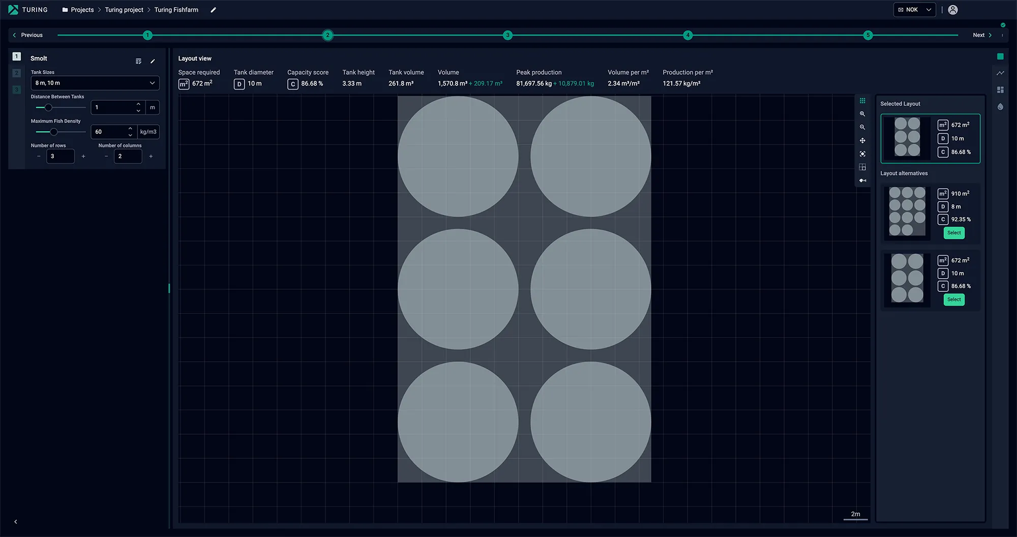 Tank layout view