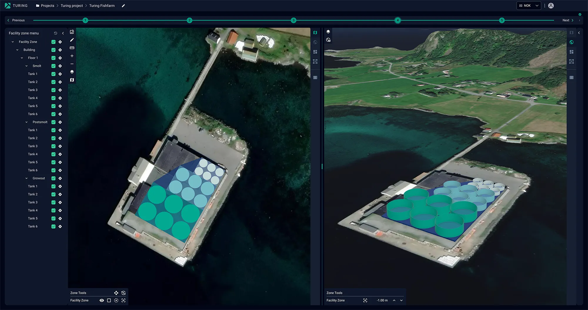 Site context with satellite and 3D views
